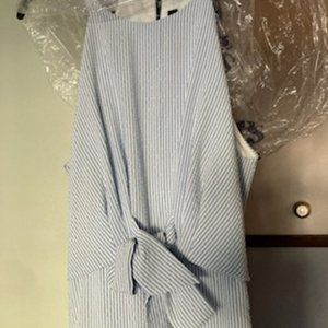Sugarlips Blue Striped Seersucker Jumpsuit